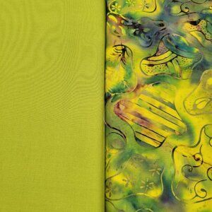 Wavy Amoeba Flowers Scrolls Leaves Coordinating Fabric Quilting Sewing 2 1/2 Yd